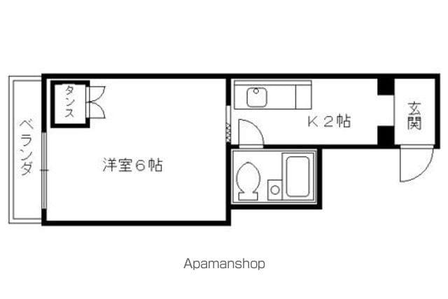 ヴィラージュ白梅町(1K/2階)の間取り写真