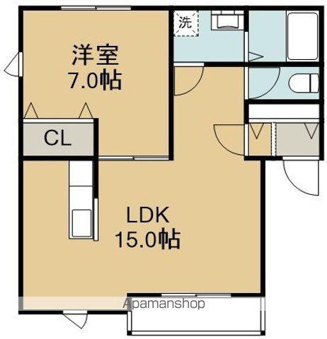 コーポリバージュⅡ(1LDK/1階)の間取り写真