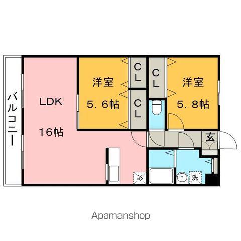 ルネス荒木一番館(2LDK/1階)の間取り写真