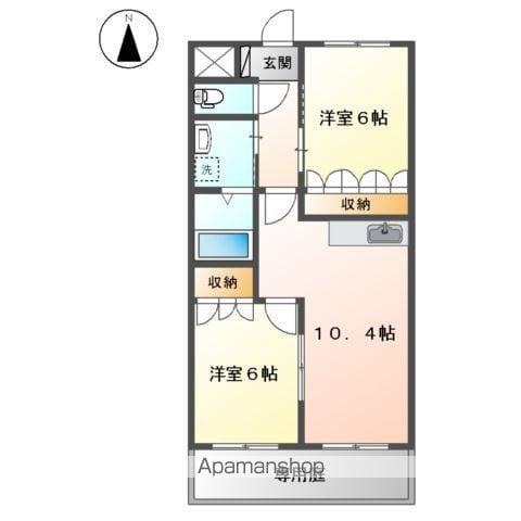グリーンアース(2LDK/1階)の間取り写真