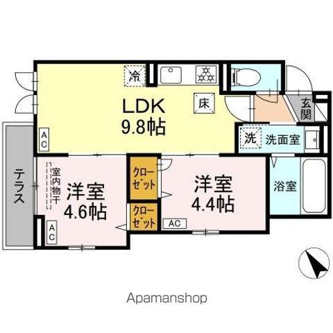 MAISON COCORU(2DK/1階)の間取り写真