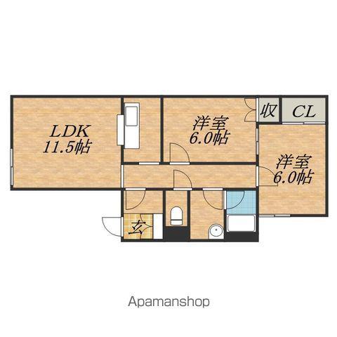 プレセアパレス(2LDK/3階)の間取り写真