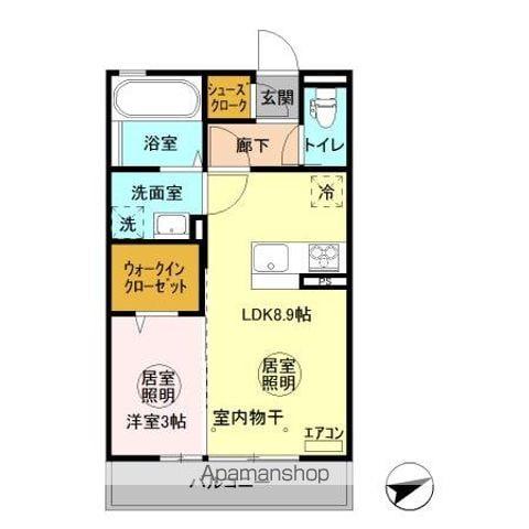 レフィナード(1LDK/2階)の間取り写真