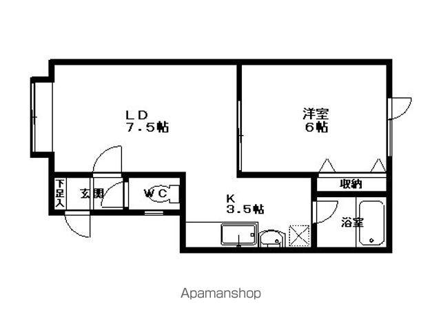 OAKⅢ(1LDK/2階)の間取り写真