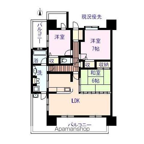 アルファステイツ福山駅前(3LDK/9階)の間取り写真