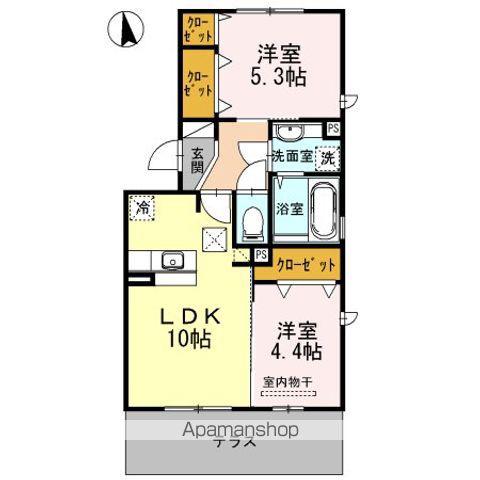 アベニュー花立(2LDK/1階)の間取り写真