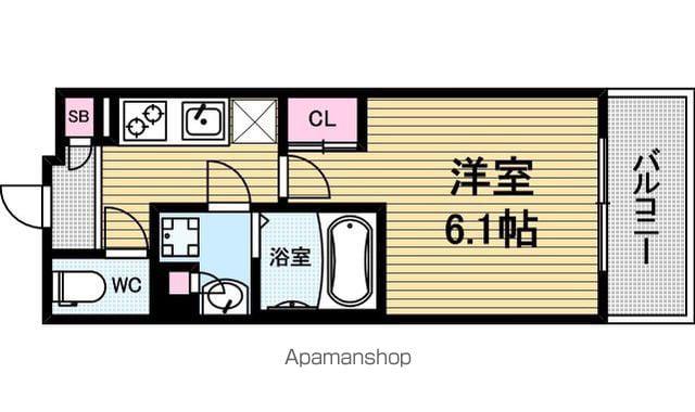 アスヴェル東本町Ⅱ(1K/11階)の間取り写真