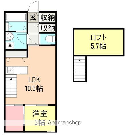 クレストK Ⅱ(1LDK/2階)の間取り写真