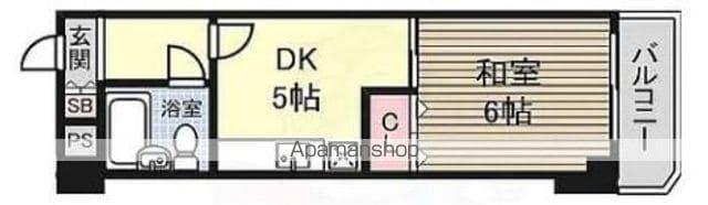 ライトハイツ(1DK/1階)の間取り写真