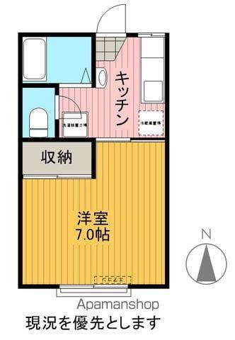 ペックハウス(1K/2階)の間取り写真