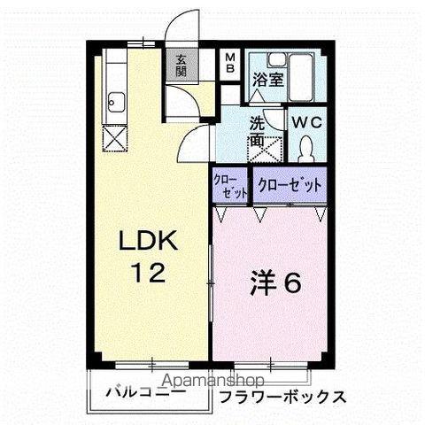 エルディム川善(1LDK/2階)の間取り写真