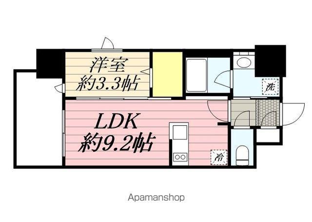 ブランシエスタ千早RJR(1LDK/4階)の間取り写真