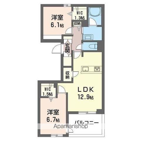 プレミアス K(2LDK/1階)の間取り写真