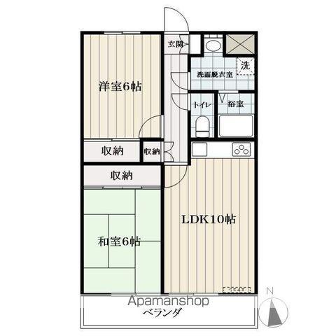 フレア壱番館(2LDK/2階)の間取り写真