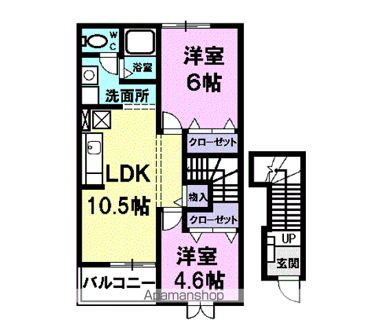 スプリング・フィールド(2LDK/2階)の間取り写真