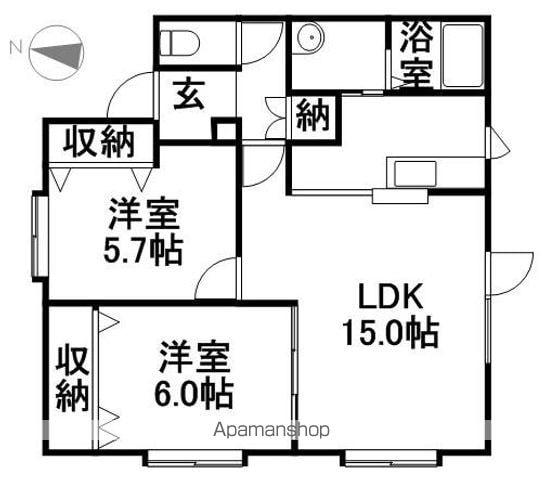 フラワーヴィレッジ(2LDK/2階)の間取り写真