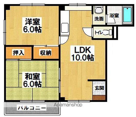 第三大朋マンション(2LDK/4階)の間取り写真