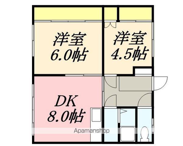 第一清和荘(2DK/2階)の間取り写真