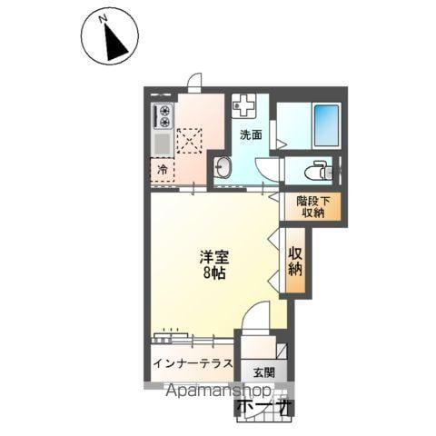 岐阜市長良G様Ⅱ期アパート(1K/1階)の間取り写真