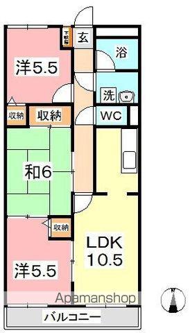 デューク白楽町 Ⅰ(3LDK/1階)の間取り写真