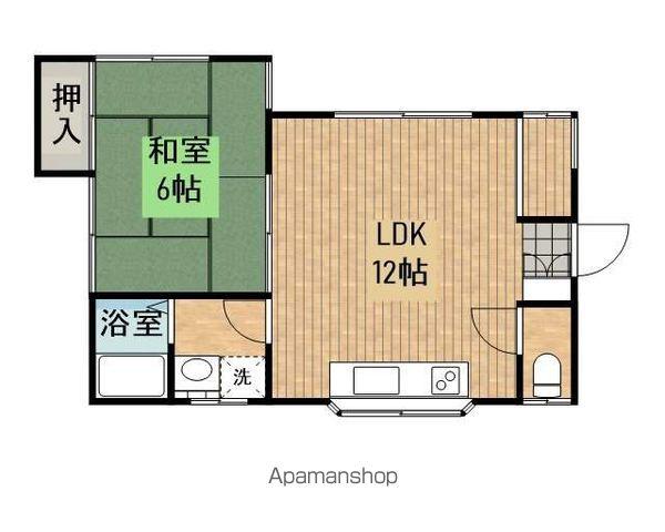 アパート森(1LDK/1階)の間取り写真