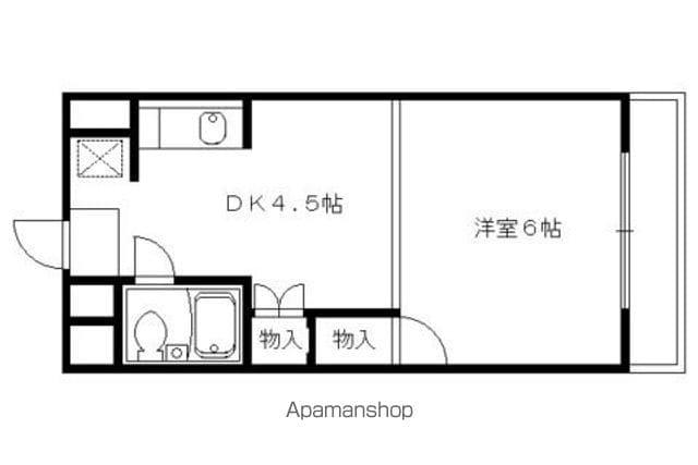 紫野西藤ノ森町マンション(1DK/1階)の間取り写真