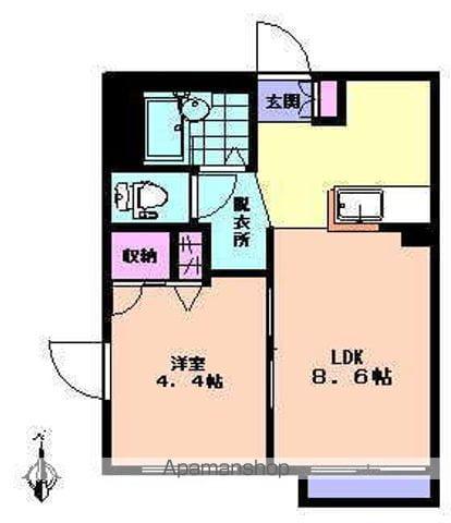 レジデンス七ツ沢A(1LDK/2階)の間取り写真