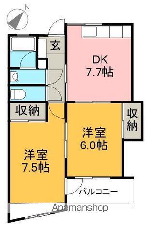 MS高須(2DK/2階)の間取り写真