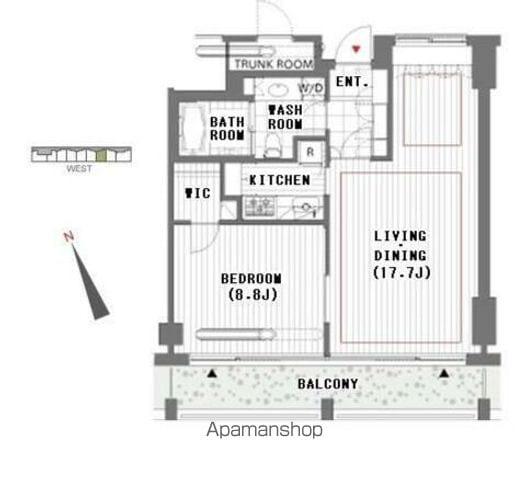 表参道ヒルズゼルコバテラス(1LDK/3階)の間取り写真