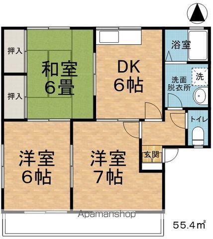 メゾン・アザレア C棟(3DK/1階)の間取り写真