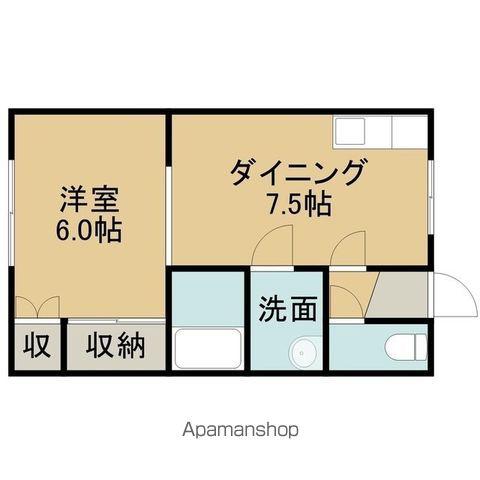 ハーフハイツA(1DK/1階)の間取り写真