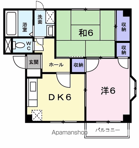 グリーンヒル(2DK/2階)の間取り写真