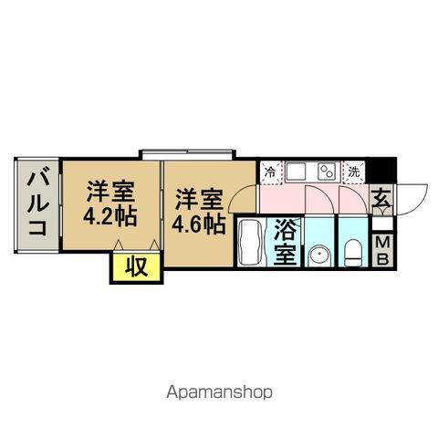 アリビオ博多駅北(2K/12階)の間取り写真