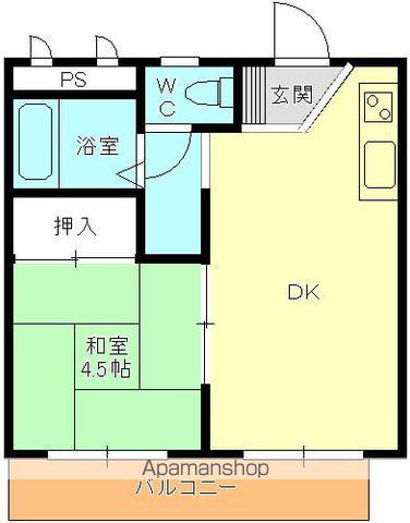 サニーパル緑町(1DK/2階)の間取り写真