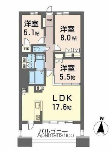 NUDGEONE.照葉(3LDK/17階)の間取り写真