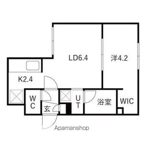 ACTIVAT元町 北25条東16丁目M(1LDK/4階)の間取り写真