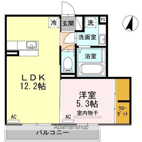 エスポワールかまた(1LDK/2階)の間取り写真
