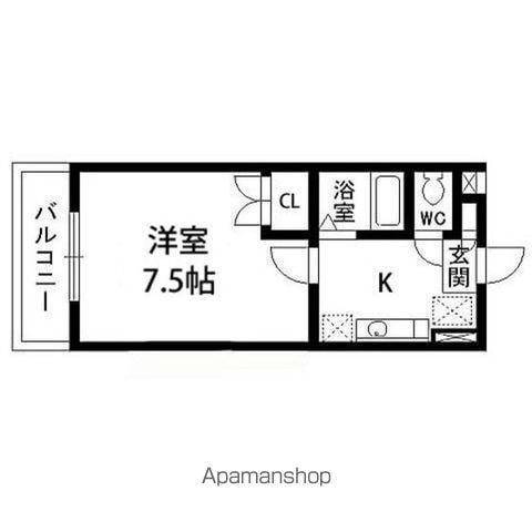 HOUSE2020(1K/1階)の間取り写真