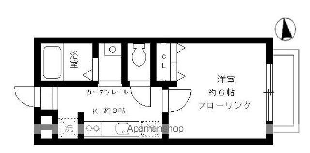 カーサ碑文谷(1K/1階)の間取り写真