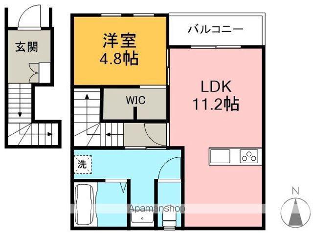 リーブルファイン下之一色町(ワンルーム/2階)の間取り写真