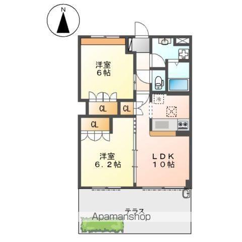 AZUR(2LDK/1階)の間取り写真