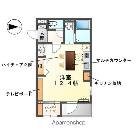 東区出来町マンション(ワンルーム/1階)の間取り写真