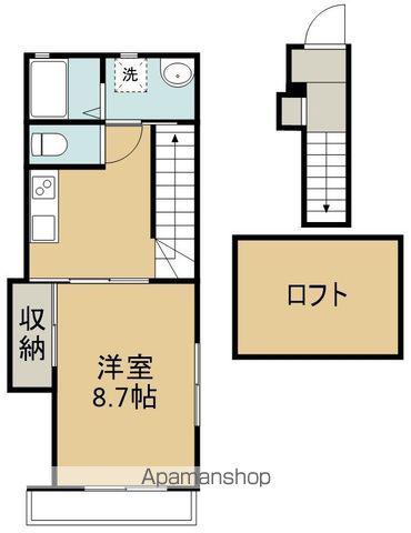 イルサンルイ2(1K/2階)の間取り写真