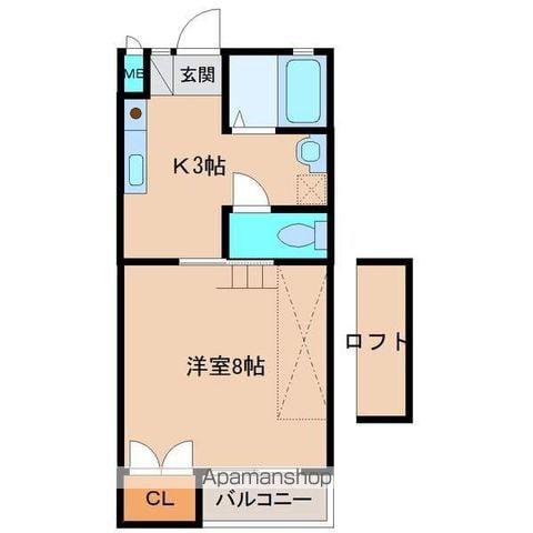 メゾンMⅡ(1DK/2階)の間取り写真