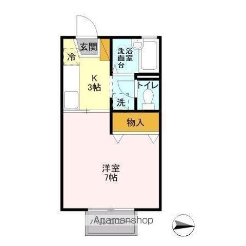 フローラ春日(1K/1階)の間取り写真