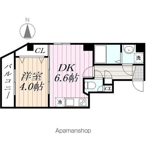 SECOND CORAL(1DK/1階)の間取り写真
