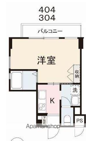 コリドールノール(1K/4階)の間取り写真