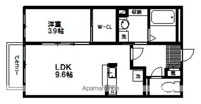 シャロームM(1LDK/2階)の間取り写真