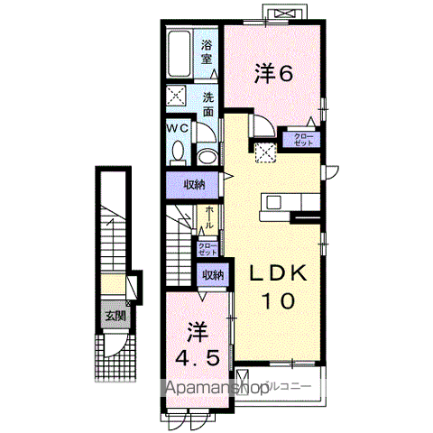 サニー Ⅱ(2LDK/2階)の間取り写真