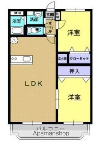 Y&M LUXE(2LDK/1階)の間取り写真